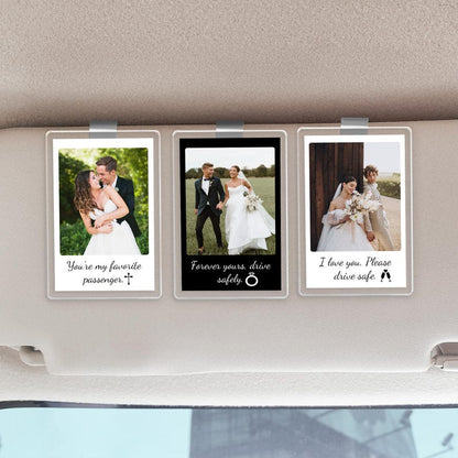 Personalized Gift for Him Anniversary, Romantic Drive Safe Gift, Custom Photo Car Visor Clip, Unique Couples Keepsake, Car Photo Print Gift