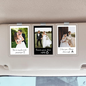 Personalized Gift for Him Anniversary, Romantic Drive Safe Gift, Custom Photo Car Visor Clip, Unique Couples Keepsake, Car Photo Print Gift