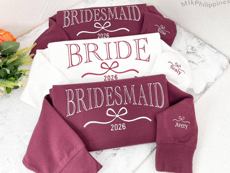 Custom Bride/Maid of Honor/Bridesmaid Embroidered Sweatshirt, Bridal Party Merch,Bridal Shower Favors, Bachelorette Party Gift, Wedding Gift il_794xN.7027695922_mplq.jpg
