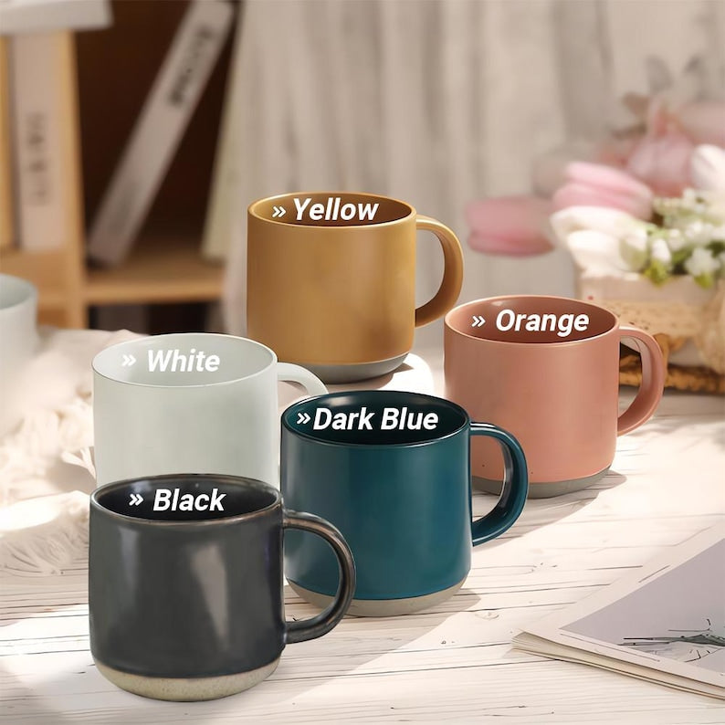 Personalized Cat Photo Engraved Pottery Mug with Name, Custom Pet Mug, Pet Lover Gift, Gift for Cat Mom, Cat Dad, Dog Lovers, Family Gifts