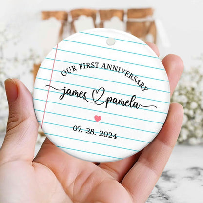 Paper Traditional 1st Wedding Anniversary Gift Ornament, First Anniversary Ornament, 1st Anniversary Gift, Anniversary Gift for Husband Wife