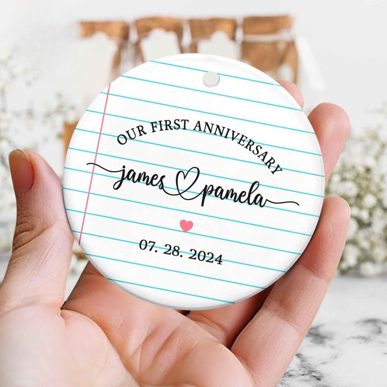 Paper Traditional 1st Wedding Anniversary Gift Ornament, First Anniversary Ornament, 1st Anniversary Gift, Anniversary Gift for Husband Wife