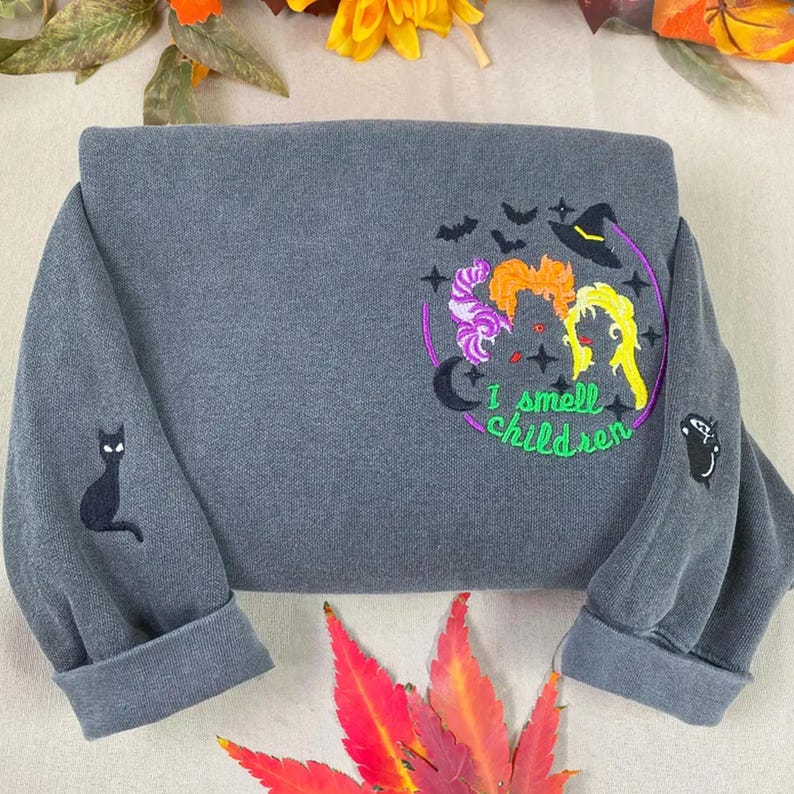 Comfort Color Hocus Pocus Embroidered Unisex Sweatshirt, Hocus Pocus Halloween Crewneck, Halloween Shirt, Funny Halloween Gift For Friends il_794xN.7028223693_tlb3.jpg