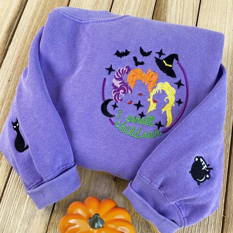 Comfort Color Hocus Pocus Embroidered Unisex Sweatshirt, Hocus Pocus Halloween Crewneck, Halloween Shirt, Funny Halloween Gift For Friends il_794xN.7028229919_rku9.jpg