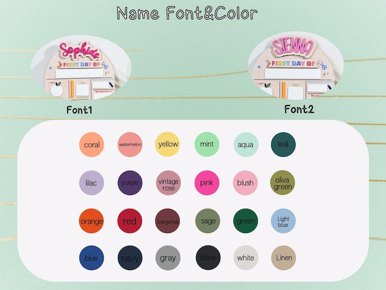 Customized First and Last Day School Sign, Back to School Sign, Kindergarten 1st Day of School Sign, First Day School Wooden School Board