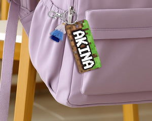 Personalized Pixel Name Keychain for Kids, Gamer Backpack Tag, Back To School Gift, Boys Birthday Favor,Kids Name Keychain,1st Day Of School