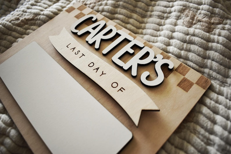 Personalized Back to School Sign | First and Last Day Photo Prop for Girls & Boys | Custom Dry Erase Board with Name Wood Reusable