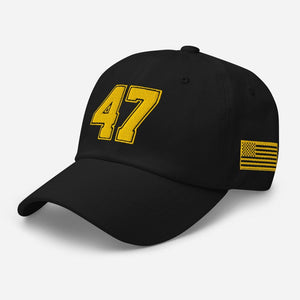 MAGA Gold Embroidered Hat: Trump 47 We Won with a Customizable Back Option