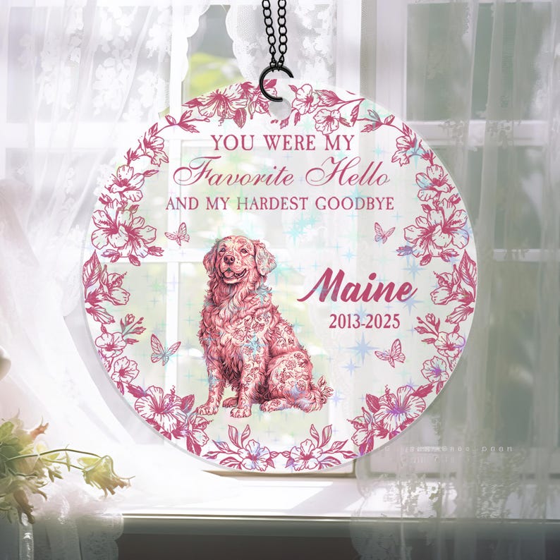 You Left Pawprint On Our Heart - Custom Shape Hologram Ornament, Acrylic Ornament, Dog Lover Ornament, Pet Loss Keepsake, Dog Memorial Gift