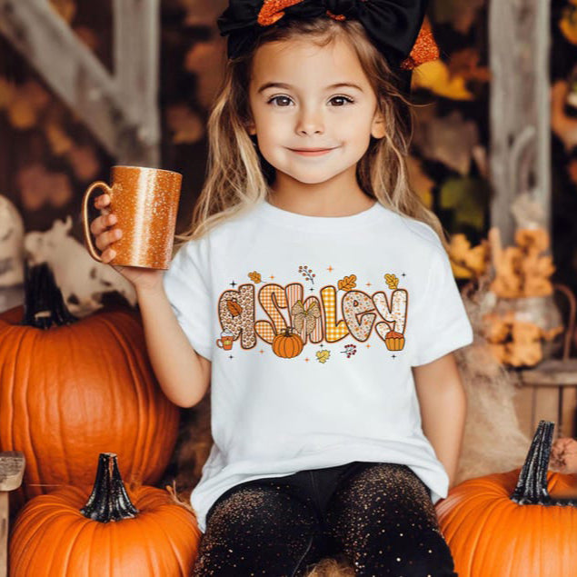 Personalized Kids Fall Shirt, Fall Kids Name Shirt, Cute Fall Shirt, Children Fall Name Tee, Cute Toddler Girl Boy T-shirt, Autumn Clothing