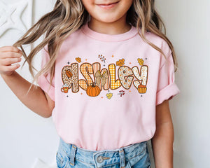 Personalized Kids Fall Shirt, Fall Kids Name Shirt, Cute Fall Shirt, Children Fall Name Tee, Cute Toddler Girl Boy T-shirt, Autumn Clothing