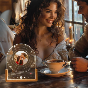 Personalized Vinyl Record with Photo Night Light, Acrylic Song Plaque, Anniversary Gift for Her, Birthday Gift for Her Him, Bedside Lamp