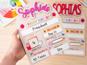 Custom First&Last Day of School Sign,Back to School Photo Prop for kids,Custom wood name sign,Personalized gift name sign,Kindergarten Sign
