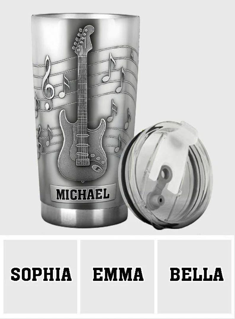 Cool Guitar/ Bass - Personalized Guitar Tumbler, Guitar Gift For Him, Guitar Player Gift, Musical Tumbler, Guitar Lover Gift, Custom Tumbler