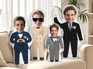 Personalized Grooms Face Pillow, Custom Photo Doll for Bachelor Party, Hen Party Pillow Doll, Funny Wedding Gift, Hen s Party Decor