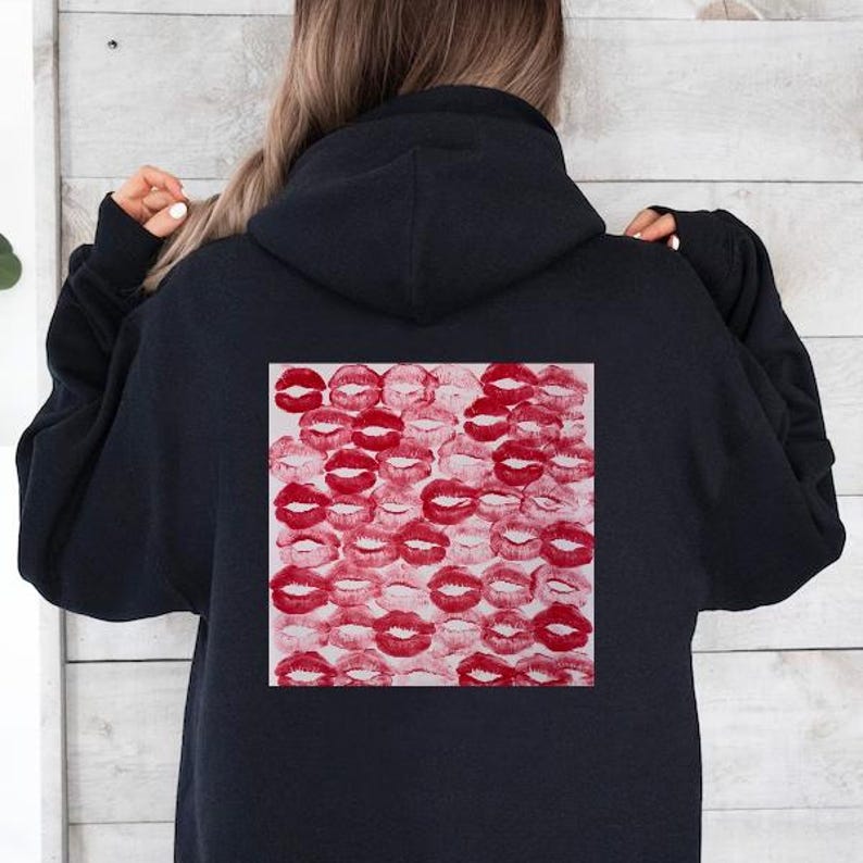 Custom Kiss Hoodie, Couples Sweatshirt, Boyfriend Gift, Valentines Day, Personalised Girlfriend Gift, Husband Gift, Anniversary Gift
