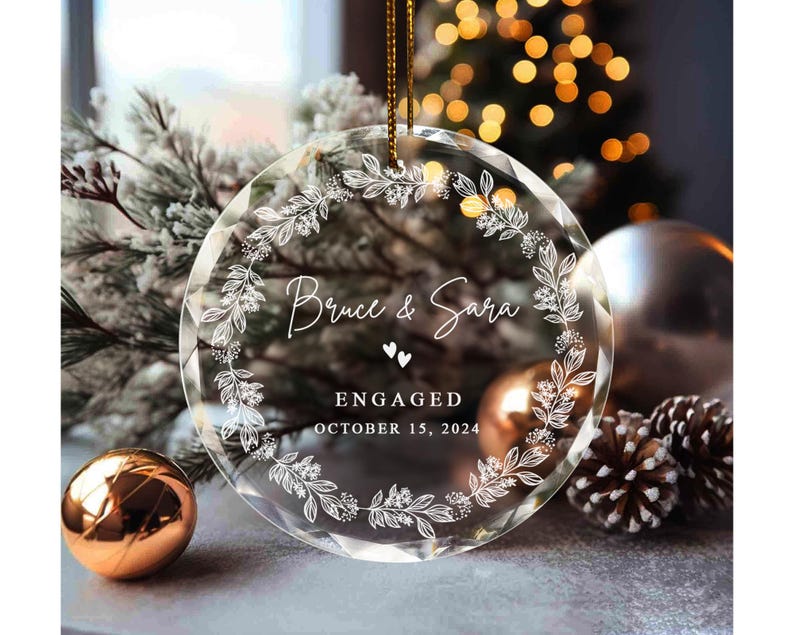 Custom Engagement Gifts, Engagement Ornament, Engaged Ornament Engagement Gift For Couple, Custom Ornaments, Personalized Ornaments