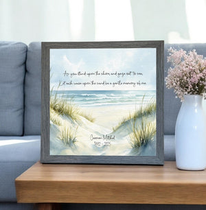 Personalized Beach Watercolor Sympathy Gift | Coastal Ocean Memorial | Loss of Father, Mother, Grandparent