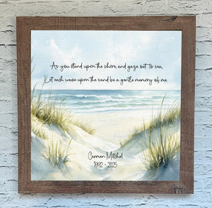 Personalized Beach Watercolor Sympathy Gift | Coastal Ocean Memorial | Loss of Father, Mother, Grandparent