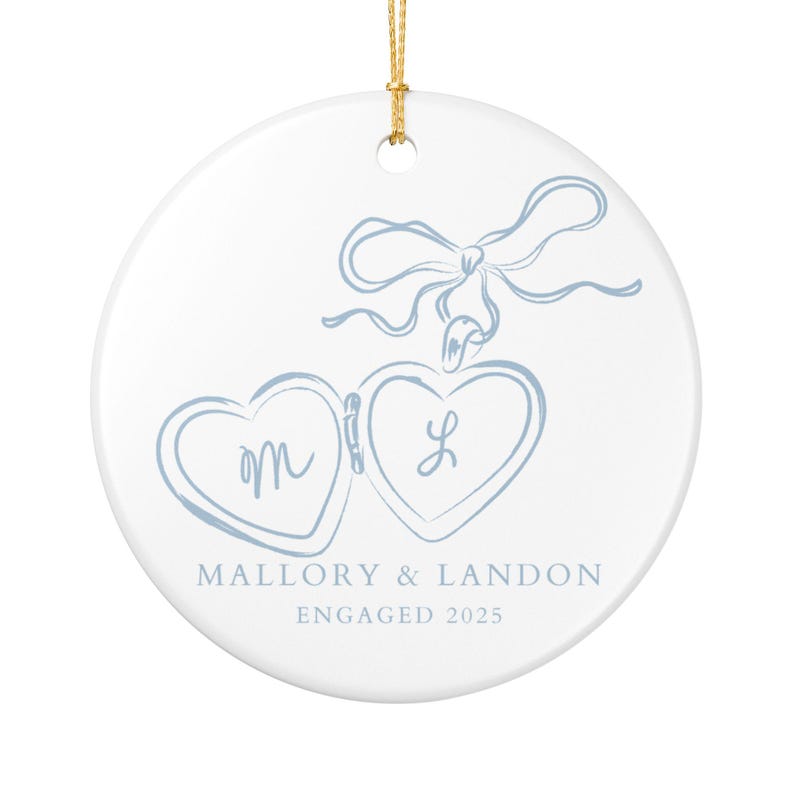 First Christmas Engaged Ornament, Personalized Engagement Gift for Couples, Custom Engagement Christmas Keepsake, Engaged Ornament
