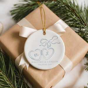 First Christmas Engaged Ornament, Personalized Engagement Gift for Couples, Custom Engagement Christmas Keepsake, Engaged Ornament