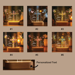 Personalized Baptism Night Light,Custom Christian Butterfly Lamp with Name & Date,Baptized in Christ Gift for Baby Gift for Baby Girl or Boy