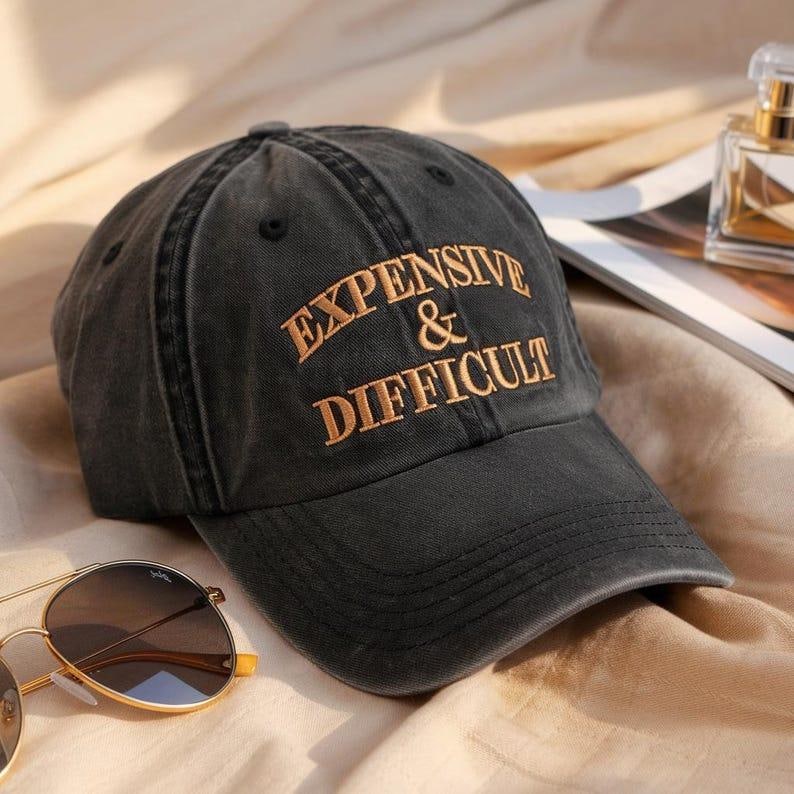 Expensive and Difficult Embroidery Design Funny Wife Hat File Sarcastic Trucker Cap Embroidery Digital Download for Washed Hat il_794xN.7036451753_t78w.jpg