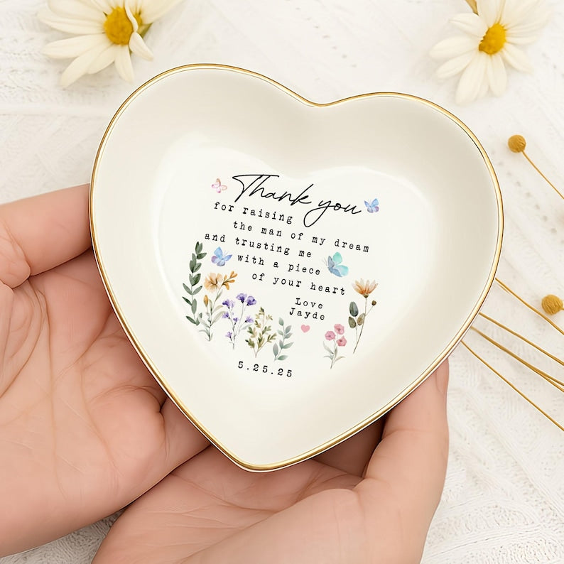 Personalised Mother of the Groom Jewelry Plate , Custom Mother's Day Jewelry Dish for Mother of the Groom, Wedding Gifts, Mom of the Groom Gift