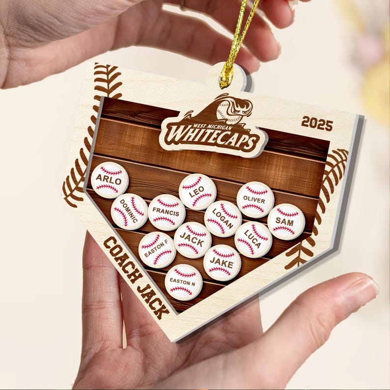 Personalized Baseball Coach Christmas Gift, Custom Baseball Coach Gift, Custom Baseball With Name Ornament, Baseball Team End Of Season Gift