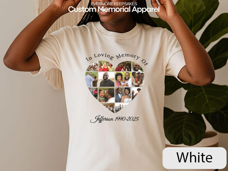 Personalized Memorial Photo Collage T-Shirt: Celebration of Life Remembrance Gift Memorial Gift For Loved Ones Family Gift