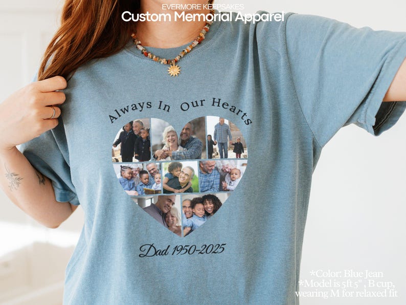Personalized Memorial Photo Collage T-Shirt: Celebration of Life Remembrance Gift Memorial Gift For Loved Ones Family Gift