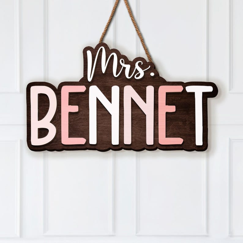 Personalized Back To School Teacher Name Door Sign, Custom Teacher Door Hanger, Welcome Teacher Name Sign, New Teacher Classroom Decor Gift