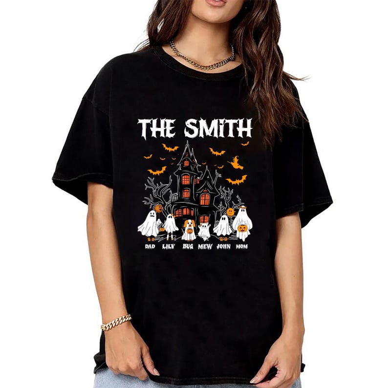 Personalized Halloween Family Shirt, Custom Name Shirt, Halloween Ghost Family Shirt, Family Matching Halloween Shirt, Gift For Family