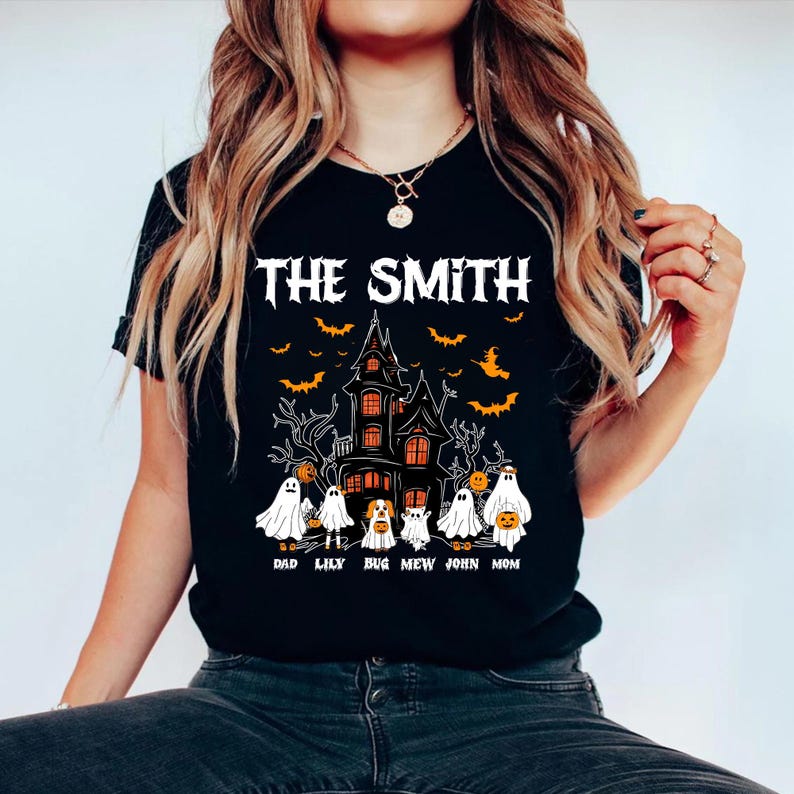 Personalized Halloween Family Shirt, Custom Name Shirt, Halloween Ghost Family Shirt, Family Matching Halloween Shirt, Gift For Family