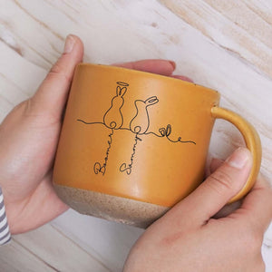 Cute Bunny Line Art - Personalized Rabbits Mug, Bunny Dad Mug, Bunny Mom Mug,Bunny Lover Mug,Pet Rabbit Gifts,Bunny Coffee Mugs,Animal Lover