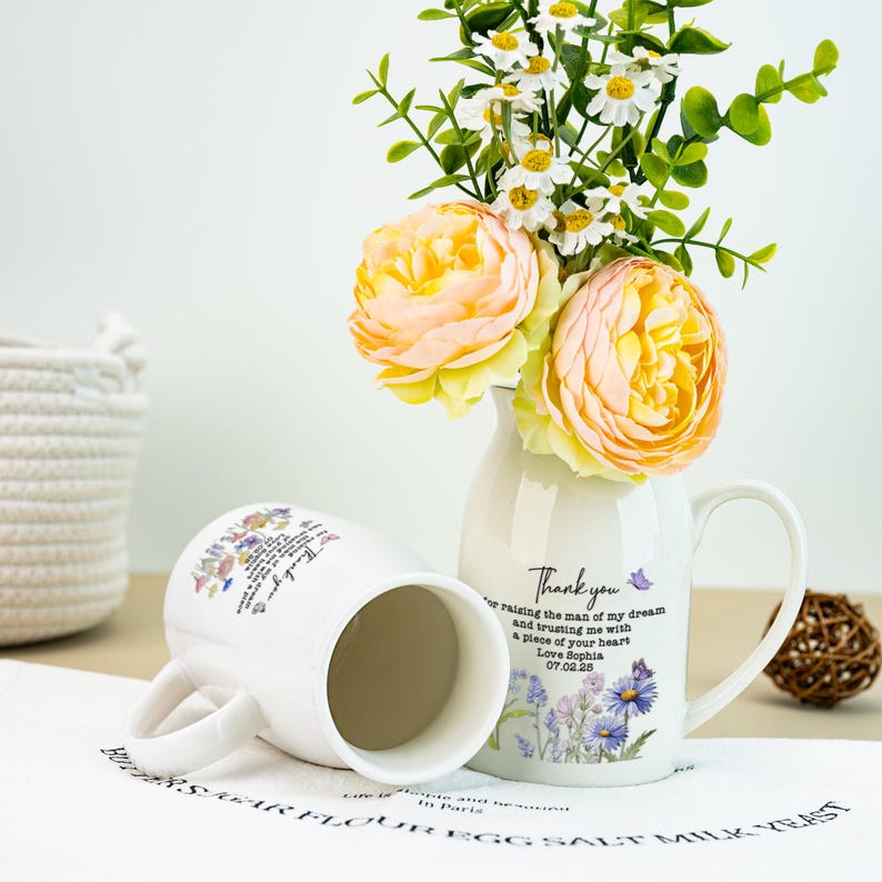 Personalised Mother of the Groom Flower Vase, Custom Flower Vase for Mother of the Groom,Wedding Gifts,Mom of the Groom Gift,Gift from Bride