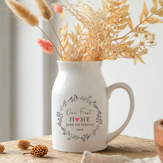Personalised New Home Gift Vase, Custom Our New Home or First Home Present