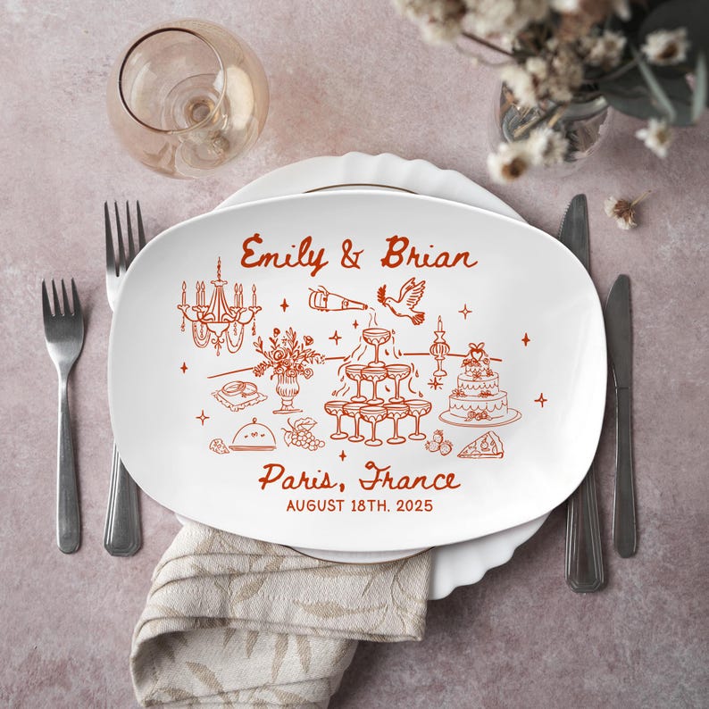 Custom Wedding Gift for Couple, Wedding Platter Gift, Custom Bridal Gift Platter With Names, Unique Wedding Decor Plate, Wedding Keepsake