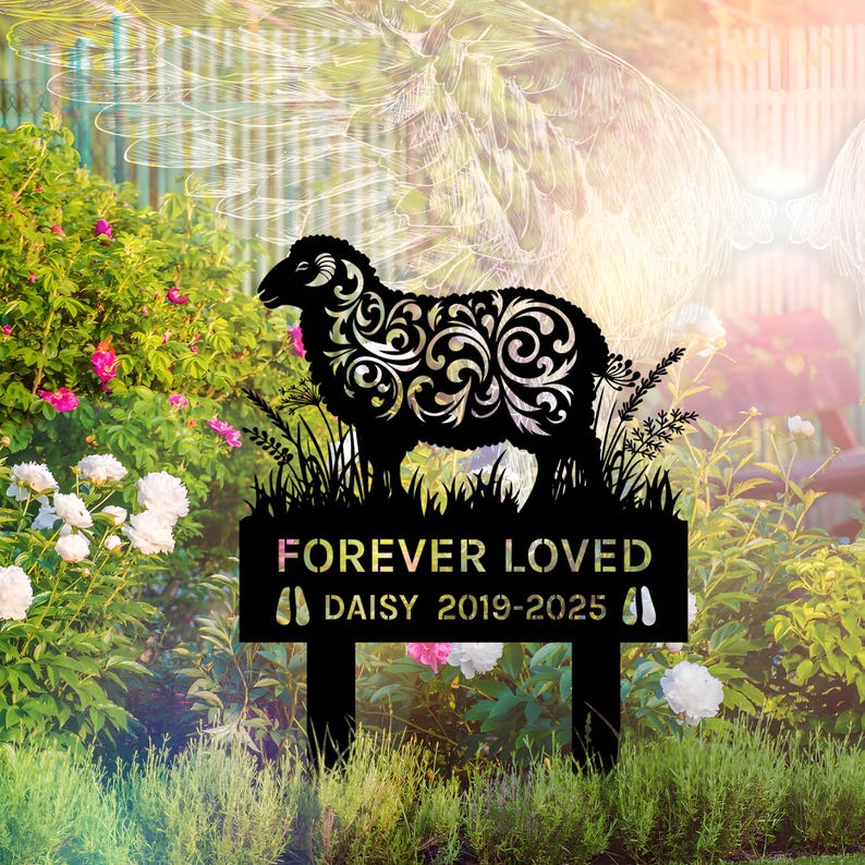 Personalized Sheep Memorial Stake,Sheep Name Sign,Sheep Loss Memorial,Sympathy Gift,Pet Grave Marker,Memorial Gifts,Garden Decor,Pet Tribute
