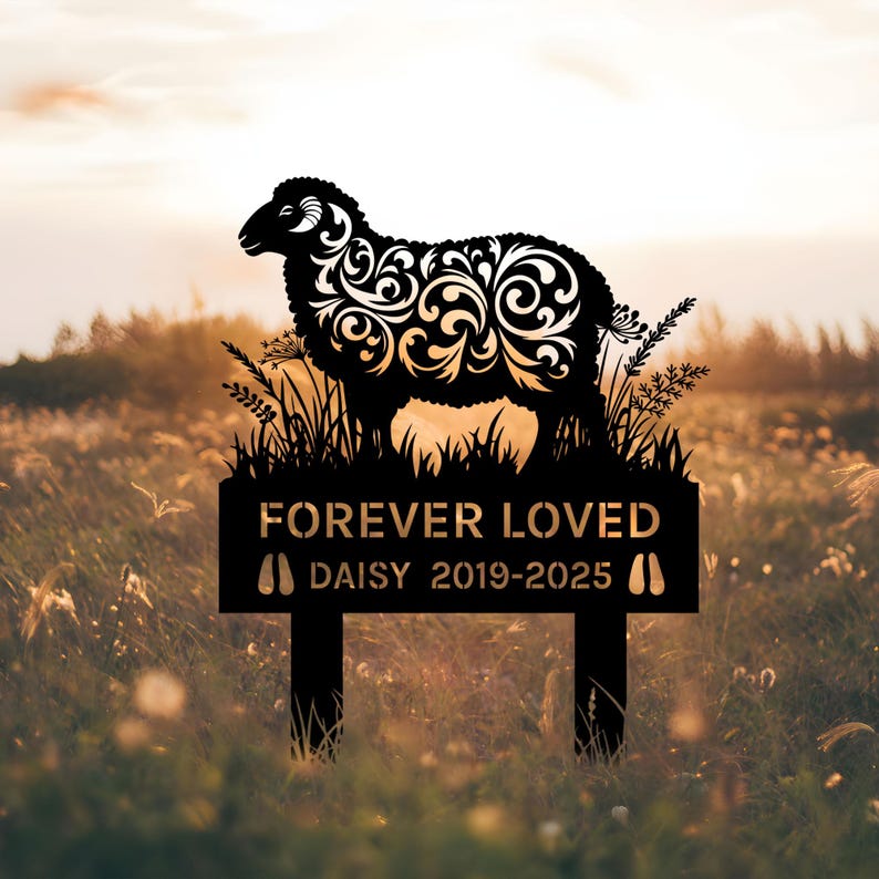 Personalized Sheep Memorial Stake,Sheep Name Sign,Sheep Loss Memorial,Sympathy Gift,Pet Grave Marker,Memorial Gifts,Garden Decor,Pet Tribute