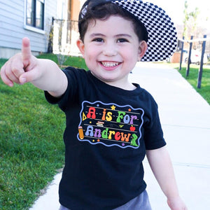 Back To School Kids Shirt, Personalized Alphabet Kids Shirt, Custom Name Shirt For Kids, Cute Kindergarten Shirt, First Day Of School Shirt