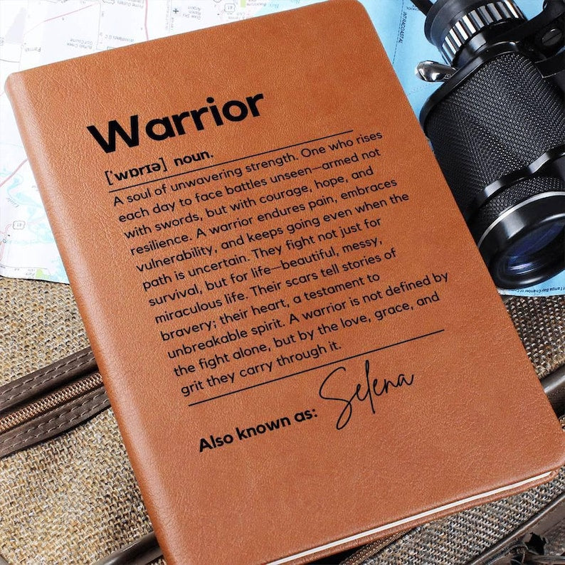 Personalized Warrior Journal Cancer Recovery Gift Custom Warrior Definition Journal Gift Encouragement Gift Sobriety Anniversary