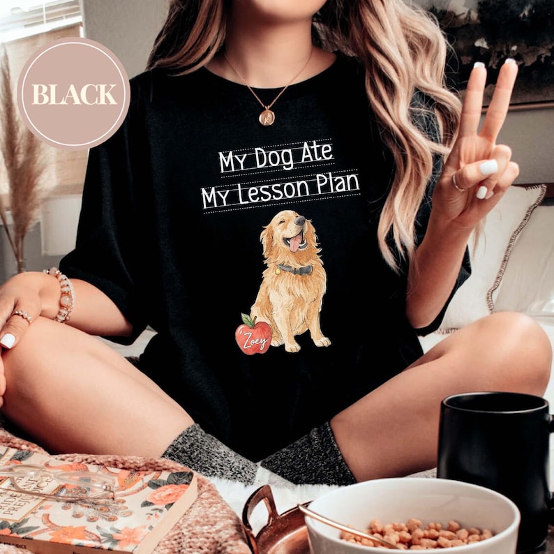 Custom Dog Teacher Shirt, Personalised Dog Teacher Shirt, Custom Photo Dog Shirt, Back to School, Dog Lover Gift for Teacher