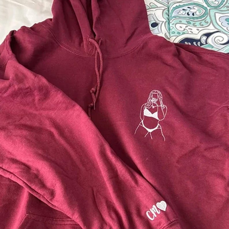 Spicy Hoodie, Custom Embroidered Portrait Sweatshirt, Custom Couple Portrait, Valentine Gift For Boyfriend, Gifts for Him, Anniversary Gift il_794xN.7041640525_63v2.jpg