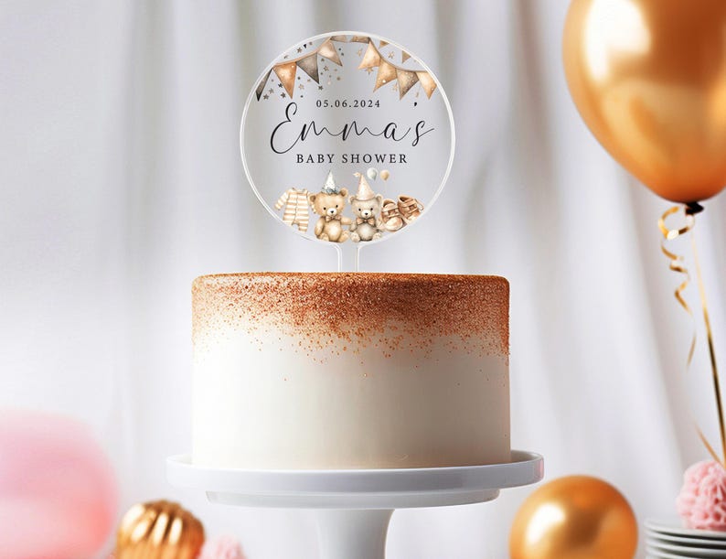 Personalised Baby Shower Cake Topper | Baby Shower | Cake Topper | Baby Shower Cake | Cute Cake Topper | Baby Shower Cake | Cake Topper