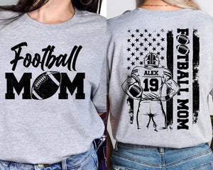 Football Mom Shirt, Custom Name and Number Football Shirt, Custom Football Mom Shirt, Football Mama Shirt, Football Lover Gift For Mom