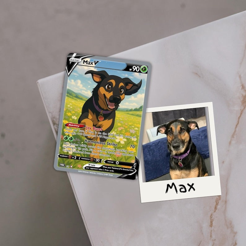 Custom Pok mon Style Card Personalized Glossy Trading Card Gift | Anime Memorabilia, Kid, Dad, Fan Gift, Gift for Him, Gift for Her