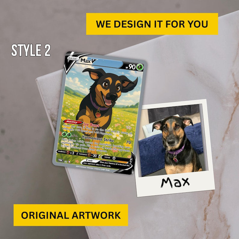 Custom Pok mon Style Card Personalized Glossy Trading Card Gift | Anime Memorabilia, Kid, Dad, Fan Gift, Gift for Him, Gift for Her