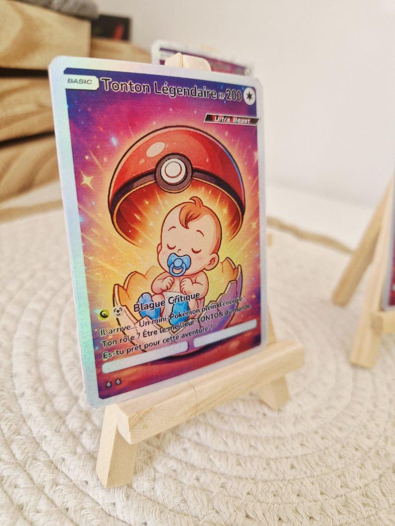 Pokemon inspiration card Pregnancy announcement Dad, You're going to become Uncle, Aunt, Grandpa, Grandma, baby announcement card, Do you want to be my Godfather