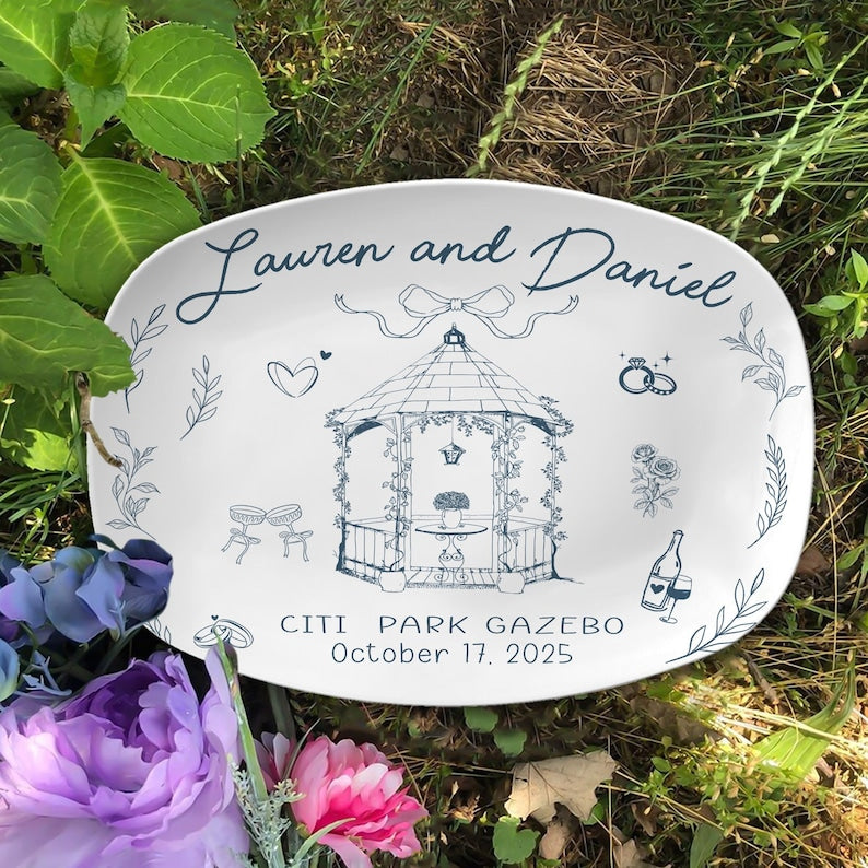 Custom Wedding Venue Platter Personalized Decorative Keepsake Plate with Names, Date & Location Wedding Gift Reception DECOR only